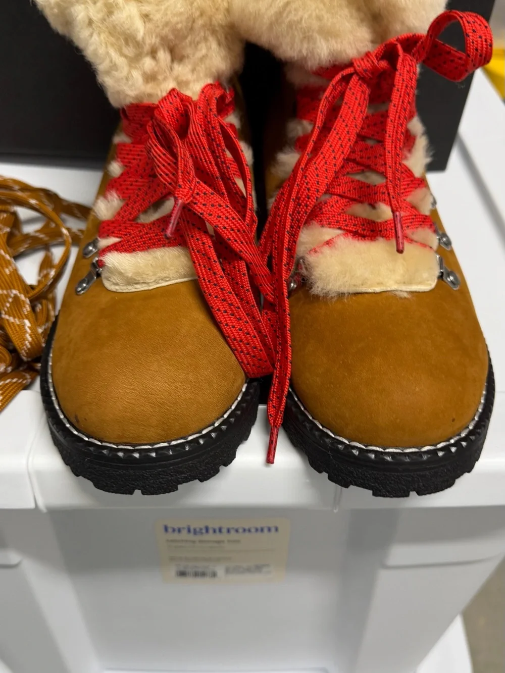 NEW J. Crew Nordic Winter Boots Danner DUPE  Hiking City Chic Fur Pecan Suede